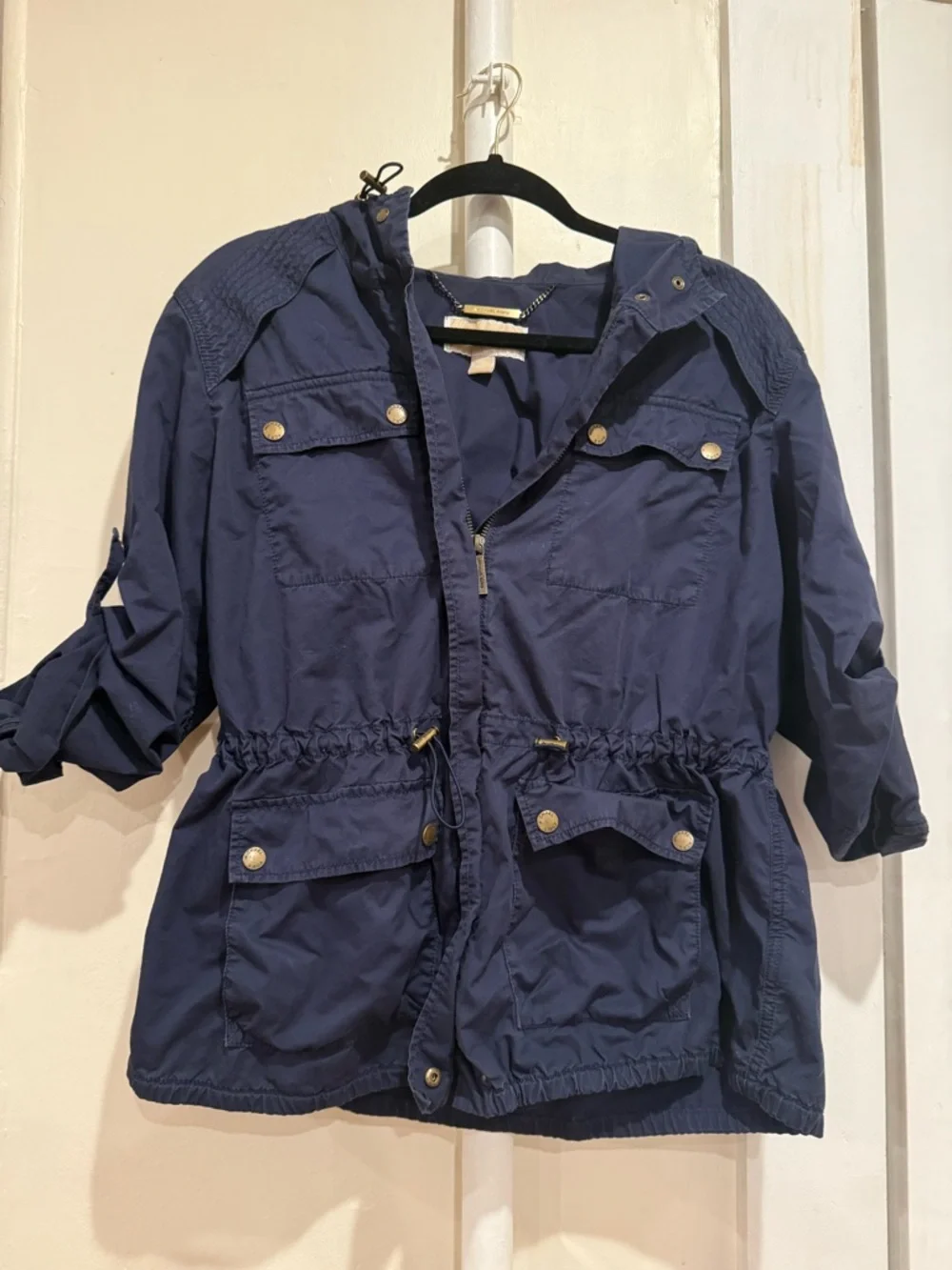 Michael Kors Navy Blue Utility Anorak Jacket | Spring Jacket Rain Wind Classy